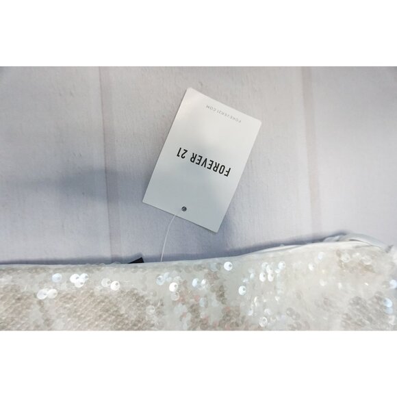 Forever 21 Womens White Sequin Mini Skirt – Size M NWT - Picture 6 of 11